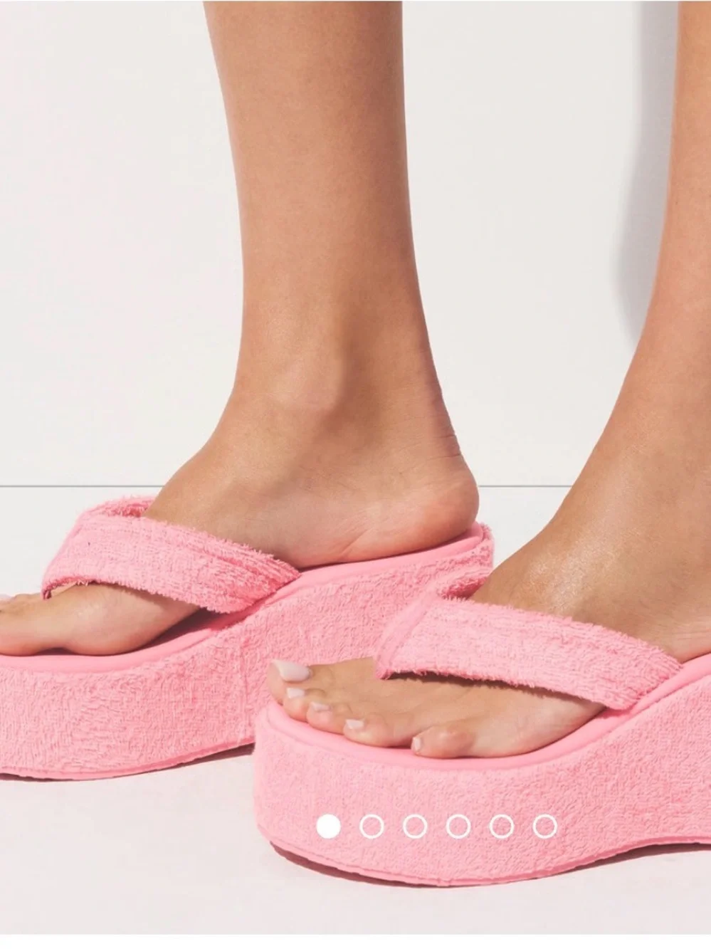 SKIMS Terry Platform Flip Flops in Pink